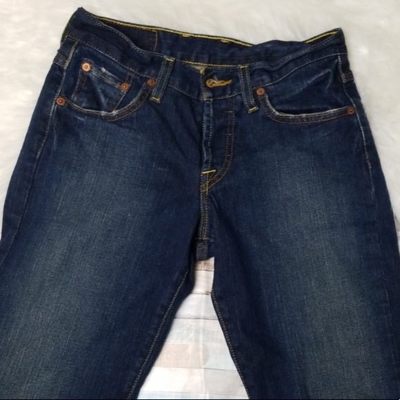 🆑$108 LUCKY dark wash button fly straight slim Bootcut Jeans Sz 26S easy rider - Picture 6 of 10